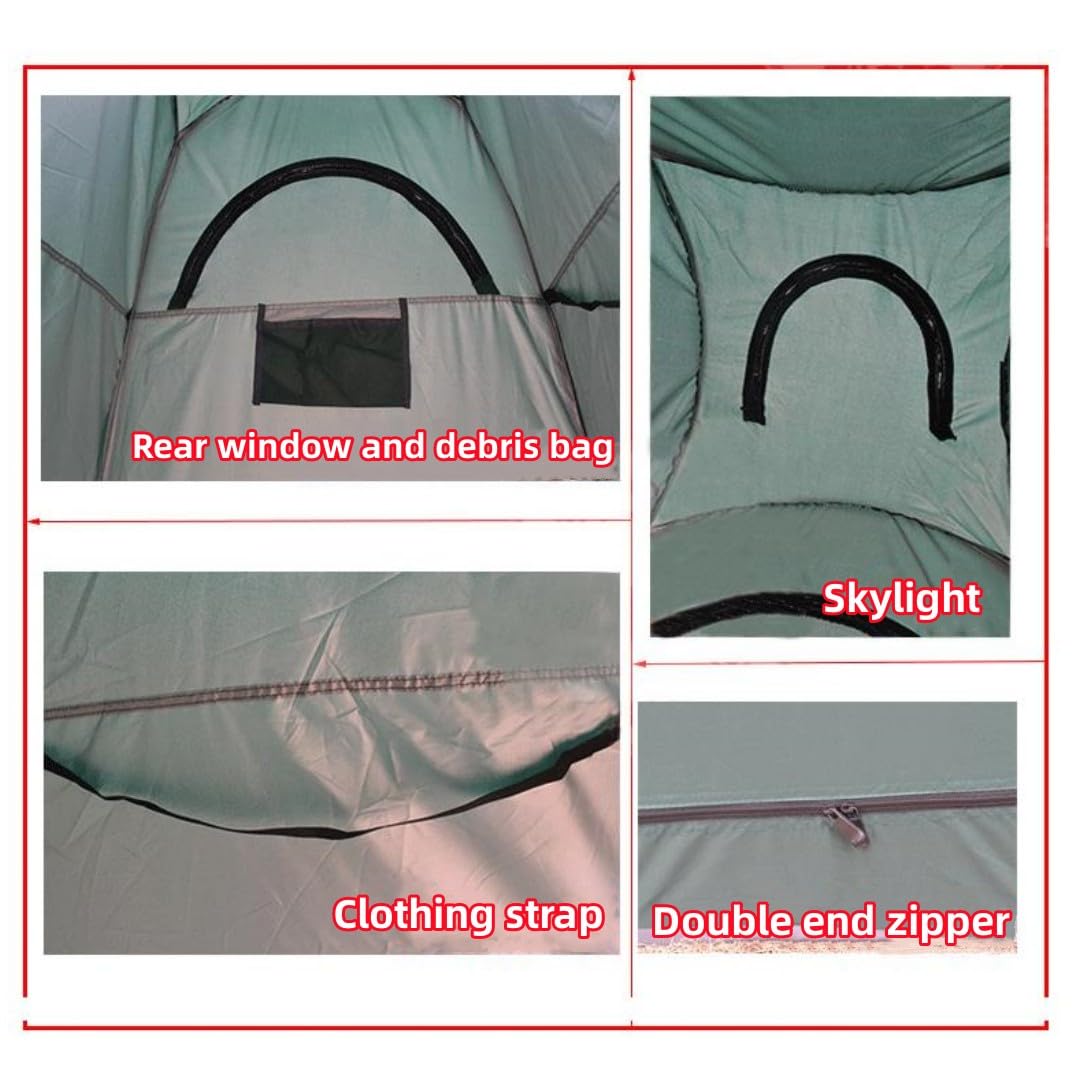 Spacious Changing Room, Outdoor Camping Portable Toilet Tent, Pop Up Privacy Tent，Automatic Shower Tents，Fishing Changing Sheds, Sturdy and Easy Fold (Green)