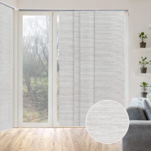 godear design adjustable vertical blinds, panel track blinds, sliding glass door blinds, closet doors, room dividers, extendable track from 45.8" to 86" w, trimmable panel curtains up to 96" h, marble