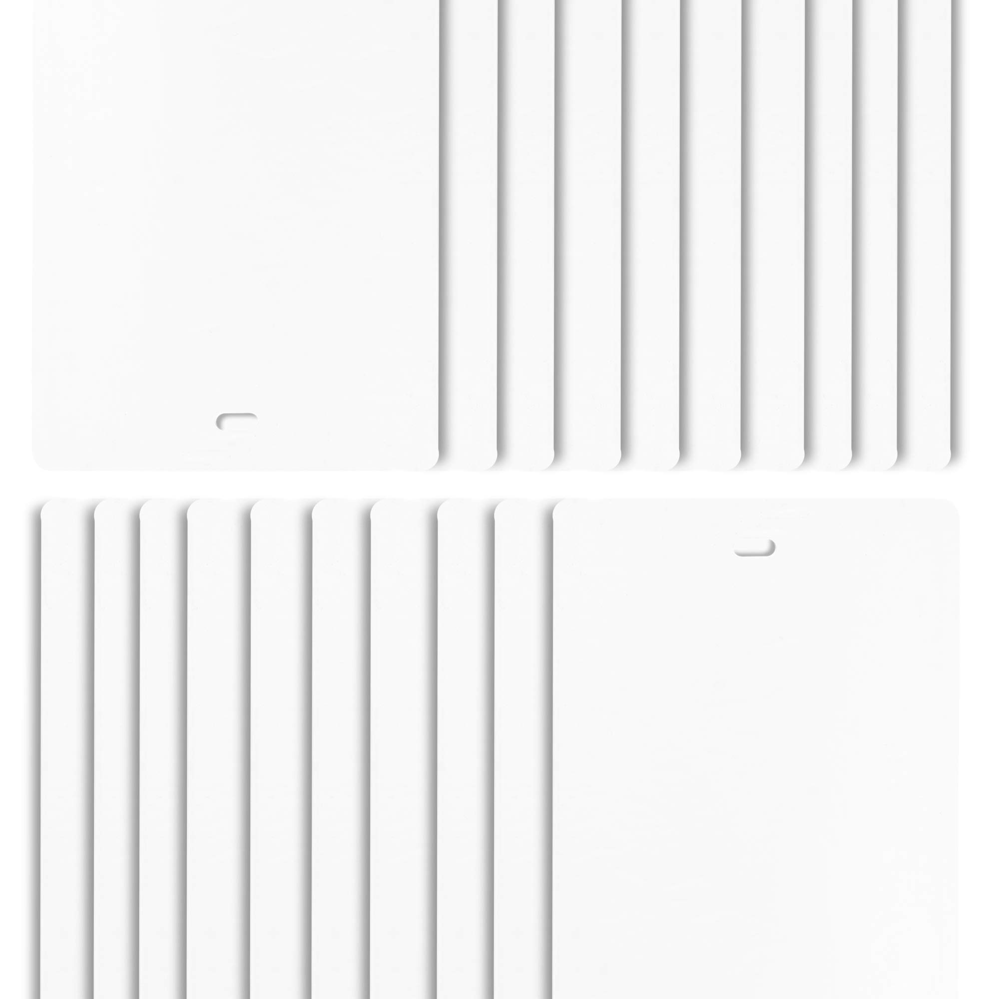 DALIX PVC Vertical Blind Replacement Slats Curved Smooth White 46.5 x 3.5 (20-Pack)