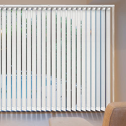 LETAU Cordless Sheer Vertical Window Blinds, Light Fitering, Reduce Sun Glare, UV Protection, White Window Shades for Slidding Door, French window, Room Divider, Glass Wall,OverSized Windows¡­