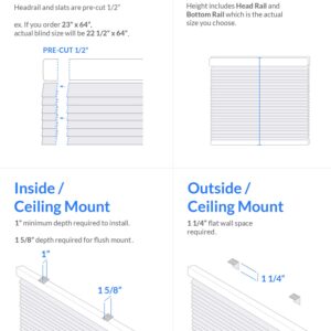 CHICOLOGY Blinds for Windows , Mini Blinds , Window Blinds , Door Blinds , Blinds & Shades , Camper Blinds , Mini Blinds for Windows , Horizontal Window Blinds , Gloss White, 23"W X 60"H