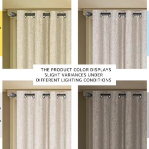 H.VERSAILTEX Linen Blackout Curtains Durable Thick Textured Linen Look 100% Blackout Patio Door Curtain Anti Rust Grommet Extra Wide Sliding Door Curtain Panel, W100 x L108 inch - Natural