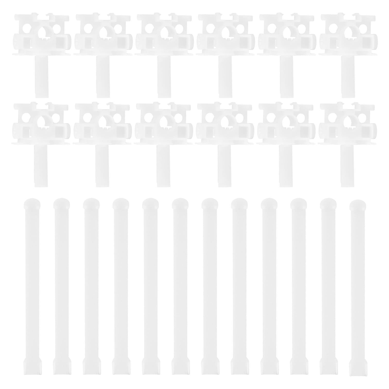 UXELY 12pcs/Set Vertical Blind Repair Carrier with Straps, Universal Vertical Blinds Repair Kit with Stem, Replacement Parts Vertical Blinds Curtain Accessories, No Drilling(White)