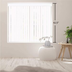 DALIX PVC Vertical Blind Replacement Slats Curved Smooth White 42.5 x 3.5 (10-Pack)