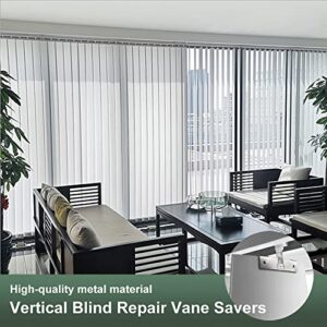 Vertical Blind Repair Vane Savers, Electroplated Vertical Blinds Repair Kit, Vertical Blind Repair Clips, Metal Vertical Blind Repair Tabs for Vertical Blinds Replacement Slats (12 PCS)