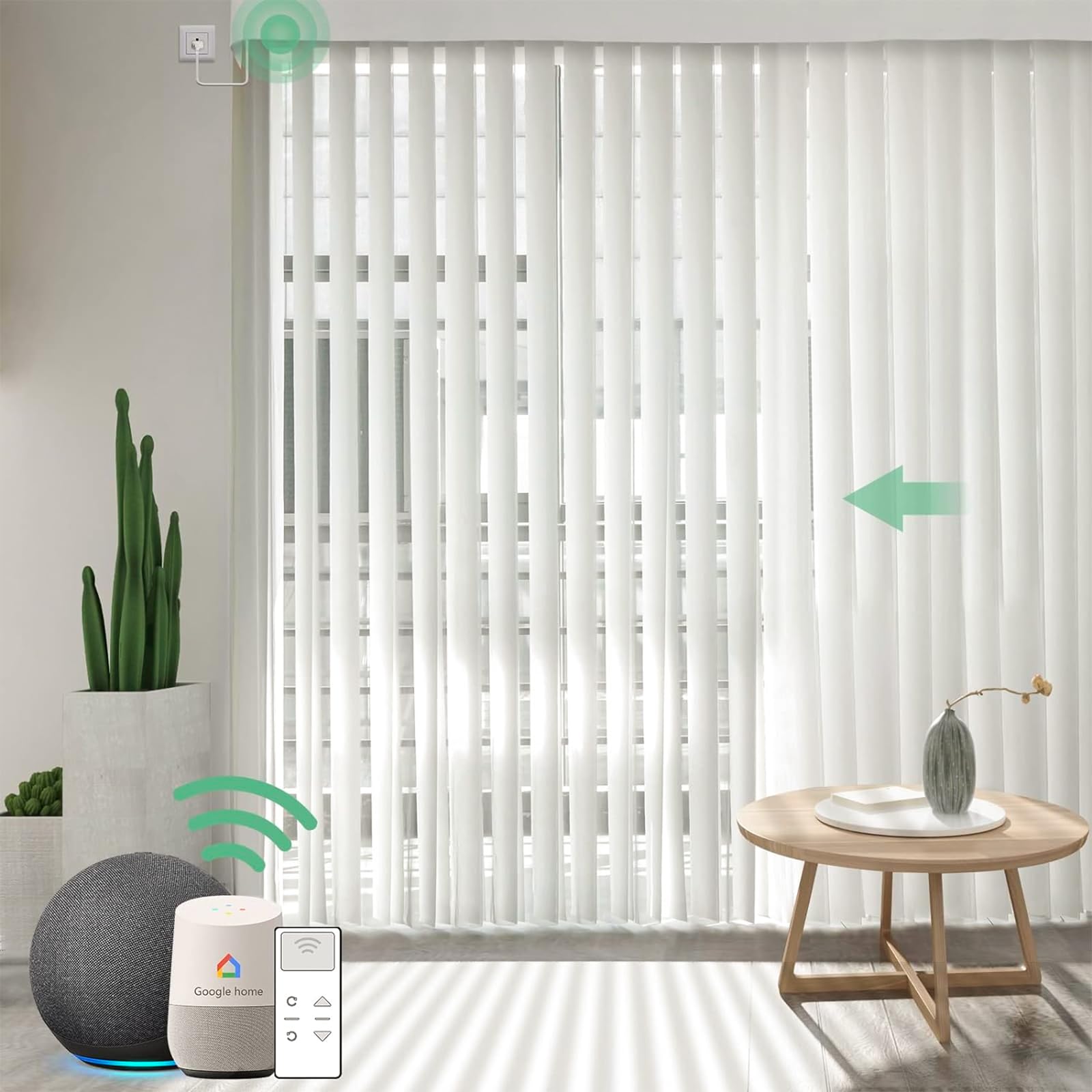 Yoolax Motorized Vertical Sheer Shade Compatible with Alexa (White)