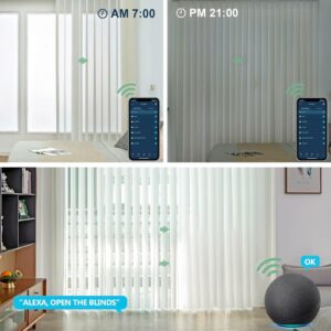 Yoolax Motorized Vertical Sheer Shade Compatible with Alexa (White)