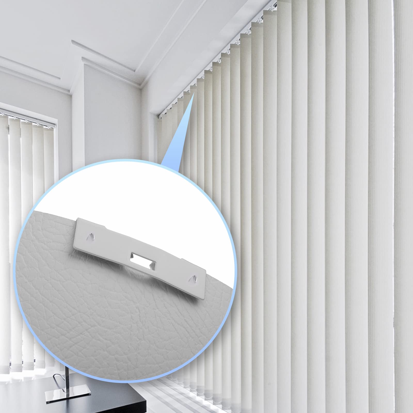 12 Pcs Vertical Blind Repair Vane Savers, White Blind Repair Clip Vertical Blind Repair Tabs, Window Blinds Replacement