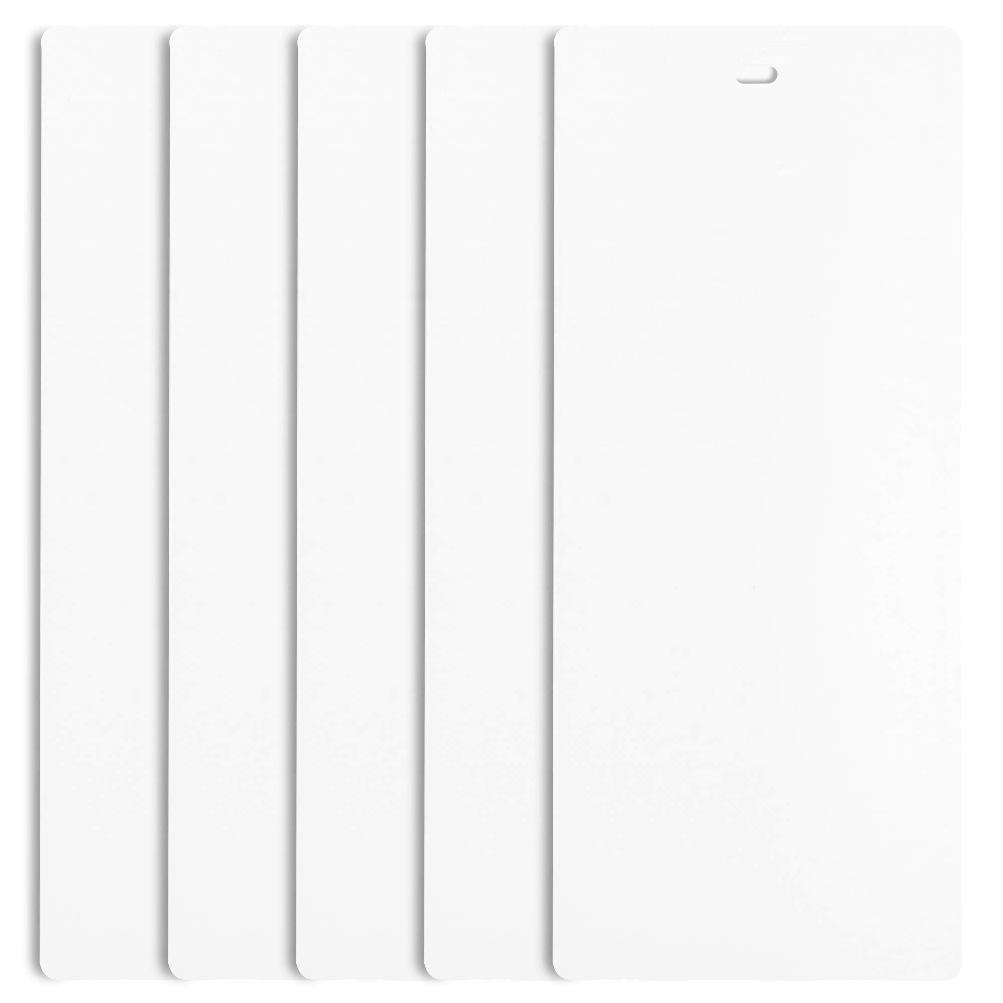 DALIX PVC Vertical Blind Replacement Slats Curved Smooth White 98.5 x 3.5 (5-Pack)