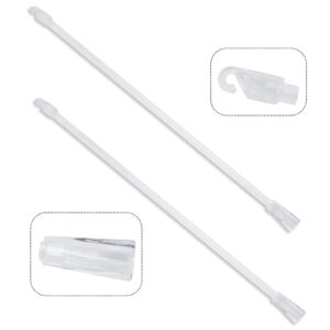 17 inches long 2 pieces blind wand vertical blinds replacement parts, clear blind rod with hook and grip, plastic blind opener long window blind stick tilt rod