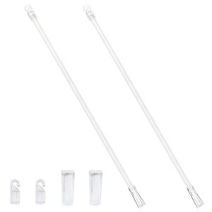 17 Inches Blind Tilt Wand with Hook and Handle, Acrylic Clear Blind Rod Replacement, Blind Opener Stick Long, Vertical Blind Wand Control Part Opener Accessory (2 Sets)