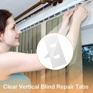 Vertical Blind Repair Tabs for Vertical Blinds Replacement Slats, Clear Blind Fixer Tabs Snap in Replacement, Vertical Slats Blind Replacement Parts Panels