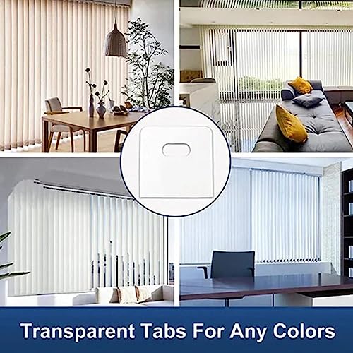 Vertical Blind Repair Tabs for Vertical Blinds Replacement Slats, Clear Blind Fixer Tabs Snap in Replacement, Vertical Slats Blind Replacement Parts Panels