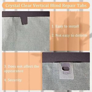 Vertical Blind Repair Tabs for Vertical Blinds Replacement Slats, Clear Blind Fixer Tabs Snap in Replacement, Vertical Slats Blind Replacement Parts Panels