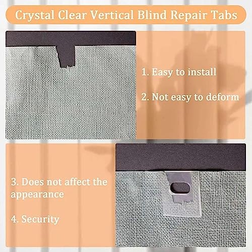 Vertical Blind Repair Tabs for Vertical Blinds Replacement Slats, Clear Blind Fixer Tabs Snap in Replacement, Vertical Slats Blind Replacement Parts Panels