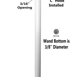 2 Pack - Snow White Wood Blind Tilt Wand Replacement - Available in 12" - 24" - 30" - 36" - 48" - "C Hook (30")