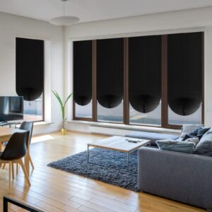 Maritown Temporary Blackout Blinds for Window, Self Adhesive Window Blinds Vertical Pleated Blinds Cordless No Drill Fabric Room Darkening Shades for Bedroom Bathroom Kitchen Living Room Office