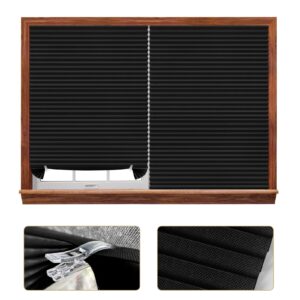 Maritown Temporary Blackout Blinds for Window, Self Adhesive Window Blinds Vertical Pleated Blinds Cordless No Drill Fabric Room Darkening Shades for Bedroom Bathroom Kitchen Living Room Office