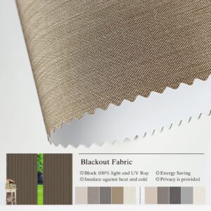 FACIMI Blackout Vertical Blinds, Gold Custom 3.5 Inches Slat Fabric Blinds, Room Darkening Waterproof Thermal Insulated UV Protection Fabric Blinds for Windows, Sliding Doors, French Door