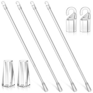 Housoutil Venetian Blinds 8PCS Vertical Blinds Replacement Parts, 24inch Blind Rod with Hook and Grip, Vertical Blind Wand Clear Plastic Blind Opener for Vertical & Wood & Cordless Blinds White Blinds