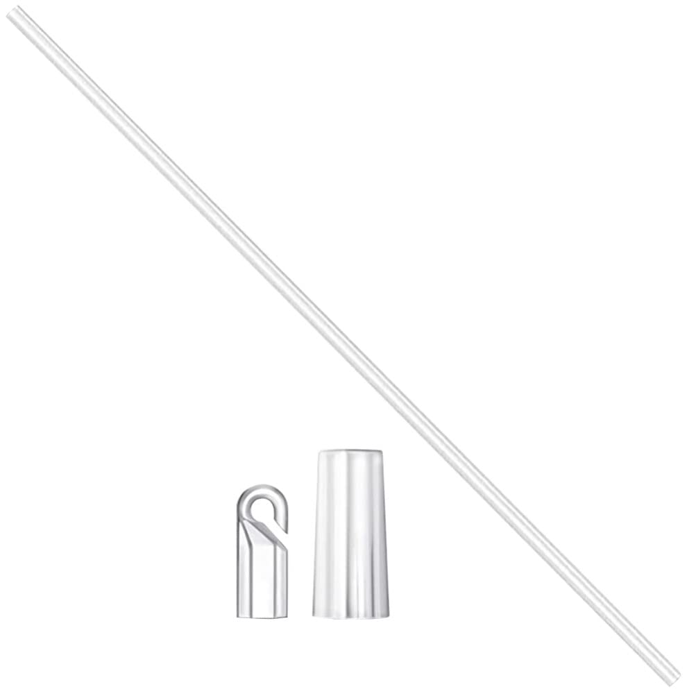 Blinds Stick Hook 24inch Transparent Fiberglass Blind Wand, Long Vertical Blinds Replacement Parts Blinds Stick with Hook and Handle Blind Tilt Wand