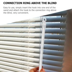 Blinds Stick Hook 24inch Transparent Fiberglass Blind Wand, Long Vertical Blinds Replacement Parts Blinds Stick with Hook and Handle Blind Tilt Wand