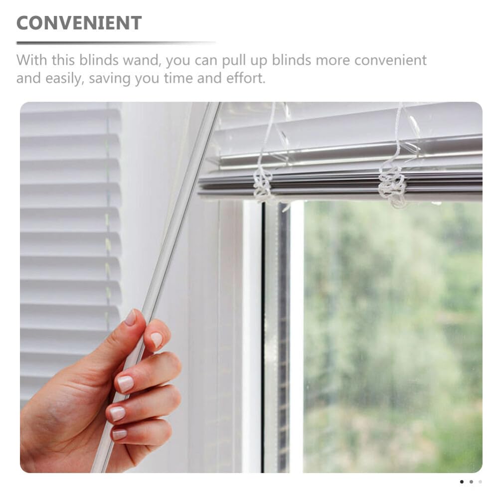 Blinds Stick Hook 24inch Transparent Fiberglass Blind Wand, Long Vertical Blinds Replacement Parts Blinds Stick with Hook and Handle Blind Tilt Wand