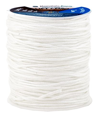 Mandala Crafts Strings Lift Cords - Roman Shades Cord White 2mm Nylon Cord - 109 Yds Braided Nylon String