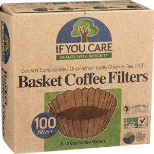 If You Care Coffee Filter Baskets ( 1x100 CT ), Fits 8-12 Cup Drip Coffee Makers