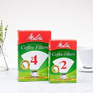 Melitta #4 Cone Coffee Filters, White, 100 Count (Pack of 6) 600 Total Filters Count - Packaging May Vary