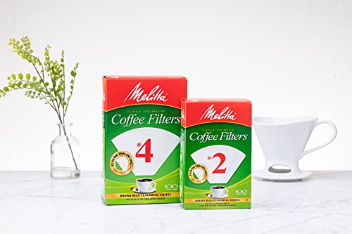 Melitta #4 Cone Coffee Filters, White, 100 Count (Pack of 6) 600 Total Filters Count - Packaging May Vary