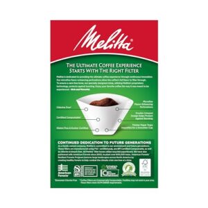 Melitta #4 Cone Coffee Filters, White, 100 Count (Pack of 6) 600 Total Filters Count - Packaging May Vary