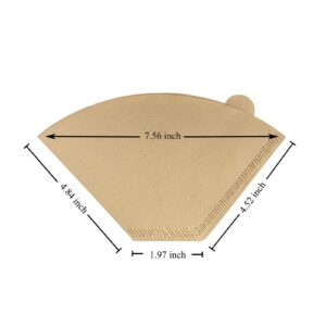 Coffee Filters #4,Unbleached Cone Coffee Filter 8-12 Cup,100 Count Disposable for Pour Over and Drip Coffee Maker