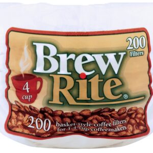 Brew Rite 4 Cup Coffee Basket Disposable Filters - 400 Ct