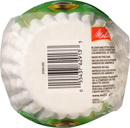 Melitta Junior Basket Coffee Filters 200-Count, White, 4-6 Cups (Pack of 3)