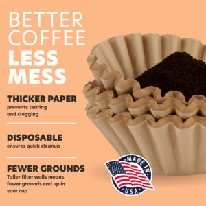 Tupkee Coffee Filters 8-12 Cups - 600 Count, Basket Style, Natural Brown Unbleached Coffee Filter, Made in the USA