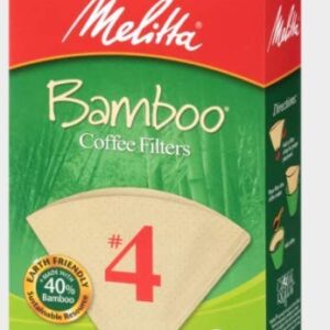 Melitta #4 Cone Coffee Filters, Bamboo, 80 Count