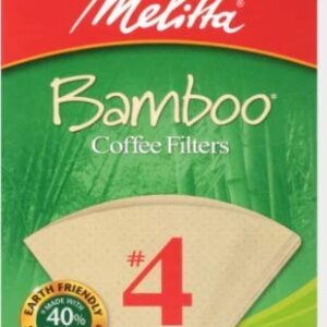 Melitta #4 Cone Coffee Filters, Bamboo, 80 Count