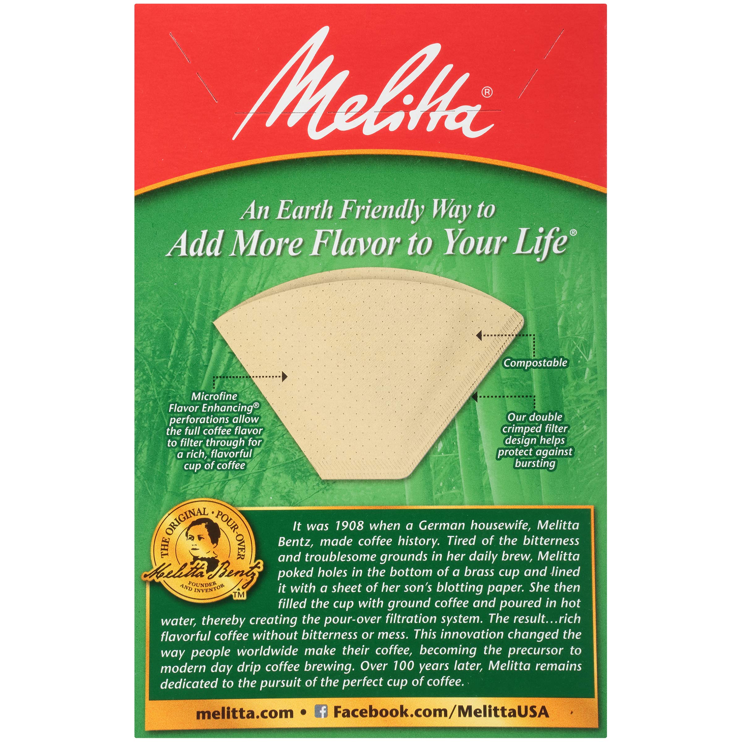 Melitta #4 Cone Coffee Filters, Bamboo, 80 Count