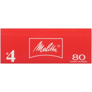 Melitta #4 Cone Coffee Filters, Bamboo, 80 Count