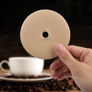 160pcs Round Coffee Filters, 3.75 Inch Circular Coffee Filters Paper Unbleached Disc Coffee Filters Espresso Coffee Filter for Bozeman Percolator (Brown)