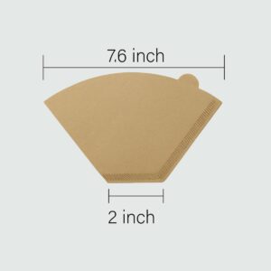 Bake Choice Coffee Filters #4 Cone Shaped Unbleached All Natural Compostable Coffee Filters 100 Count, Biodegradable and Compostable, No Blowout