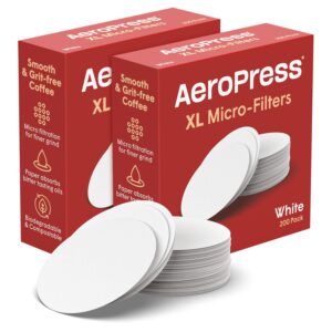 aeropress xl replacement filter pack - micro-filters for aeropress xl coffee and espresso-style coffee maker - 2 pack (400 count)