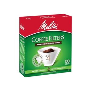 Melitta #4 Cone Coffee Filters, White, 100 Count (Pack of 6) 600 Total Filters Count - Packaging May Vary