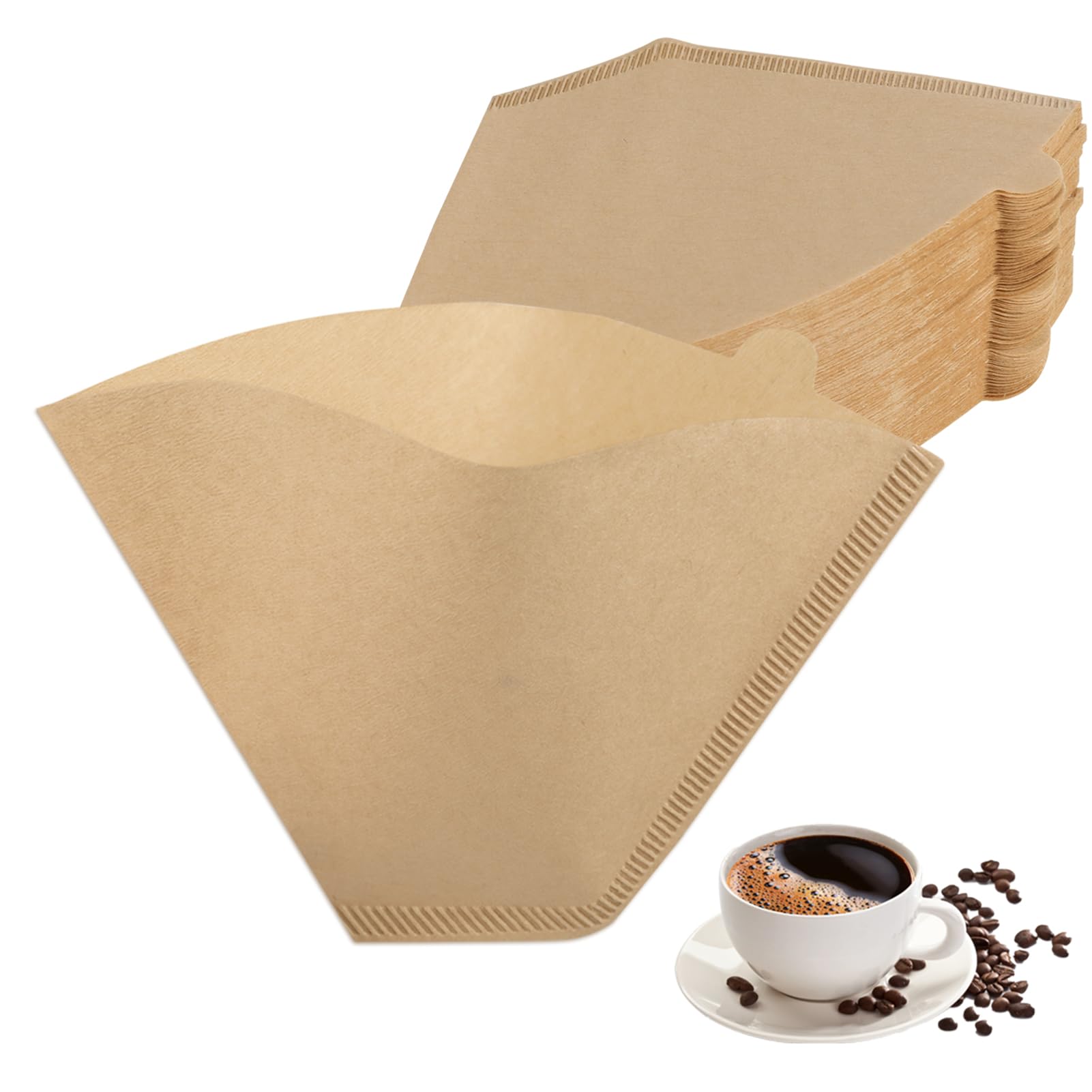 XINRUI 200 PCS #4 Cone Coffee Filter for Ninja Dual Brew Coffee Maker, Disposable 8-12 Cups Coffee Paper Filters Natural Brown Unbleached Coffee Filters for Pour Over and Drip Coffee Maker