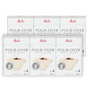 Melitta 4 Pour Over Cone Coffee Filters, Beige, 80 Total Filters Count - Packaging May Vary