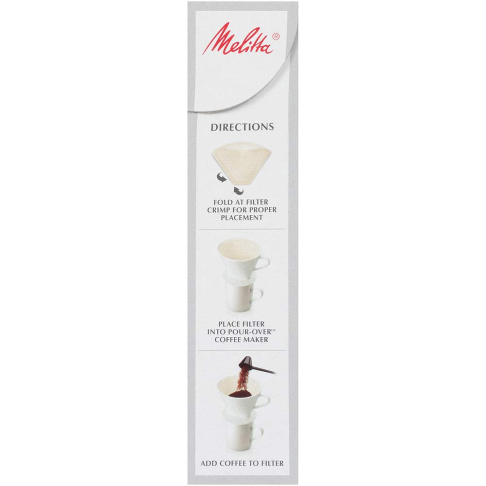 Melitta 4 Pour Over Cone Coffee Filters, Beige, 80 Total Filters Count - Packaging May Vary