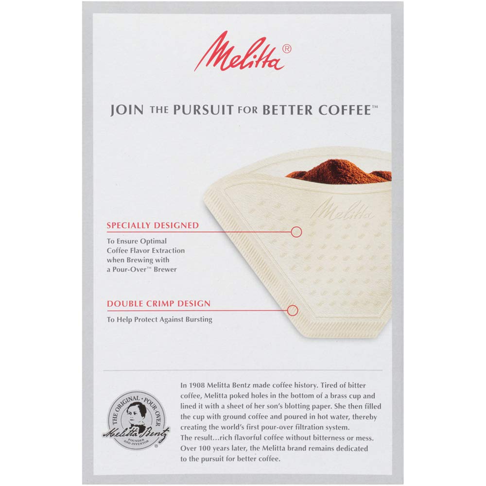 Melitta 4 Pour Over Cone Coffee Filters, Beige, 80 Total Filters Count - Packaging May Vary