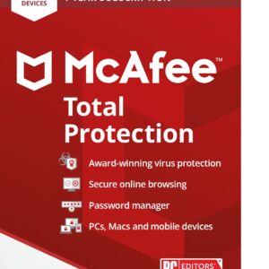 McAfee Total Protection | 5 Device | Antivirus Internet Security Software | VPN, Password Manager, Dark Web Monitoring | 1 Year Subscription | Key Card