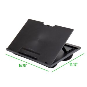 Mind Reader Lap Desk Laptop Stand, Bed Tray, Collapsible, Portable, Dorm, MDF, Metal, 14.75" L x 11" W x 7.3" H, Set of 2, Black